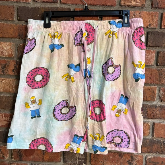 The Simpsons mens homer lounge boxer sleep shorts pink large - Picture 1 of 3